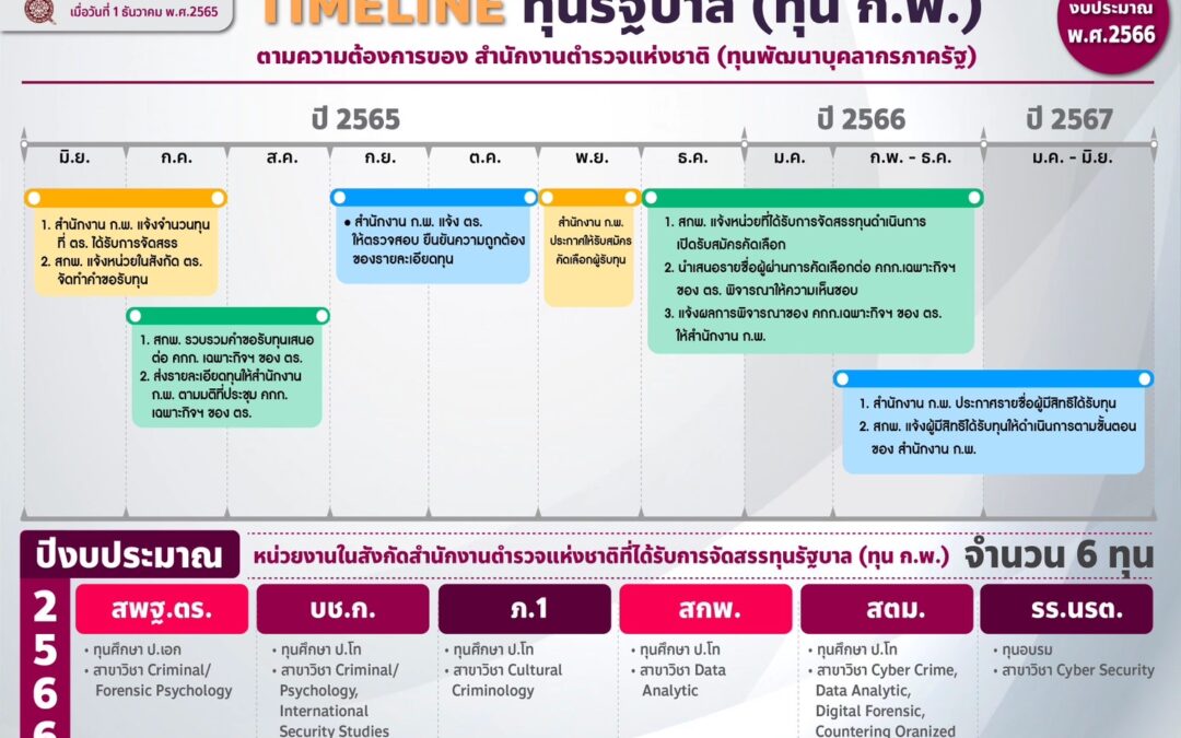 Timeline ทุนรัฐบาล และ แผนการดำเนินการ